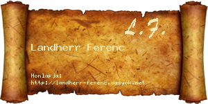 Landherr Ferenc névjegykártya