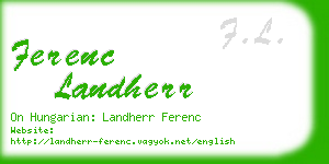 ferenc landherr business card